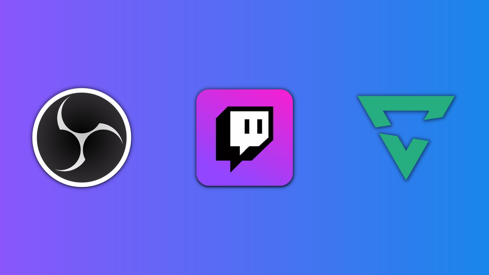 This image shows the logos of OBS Studio, Twitch Studio, and Lightstream.