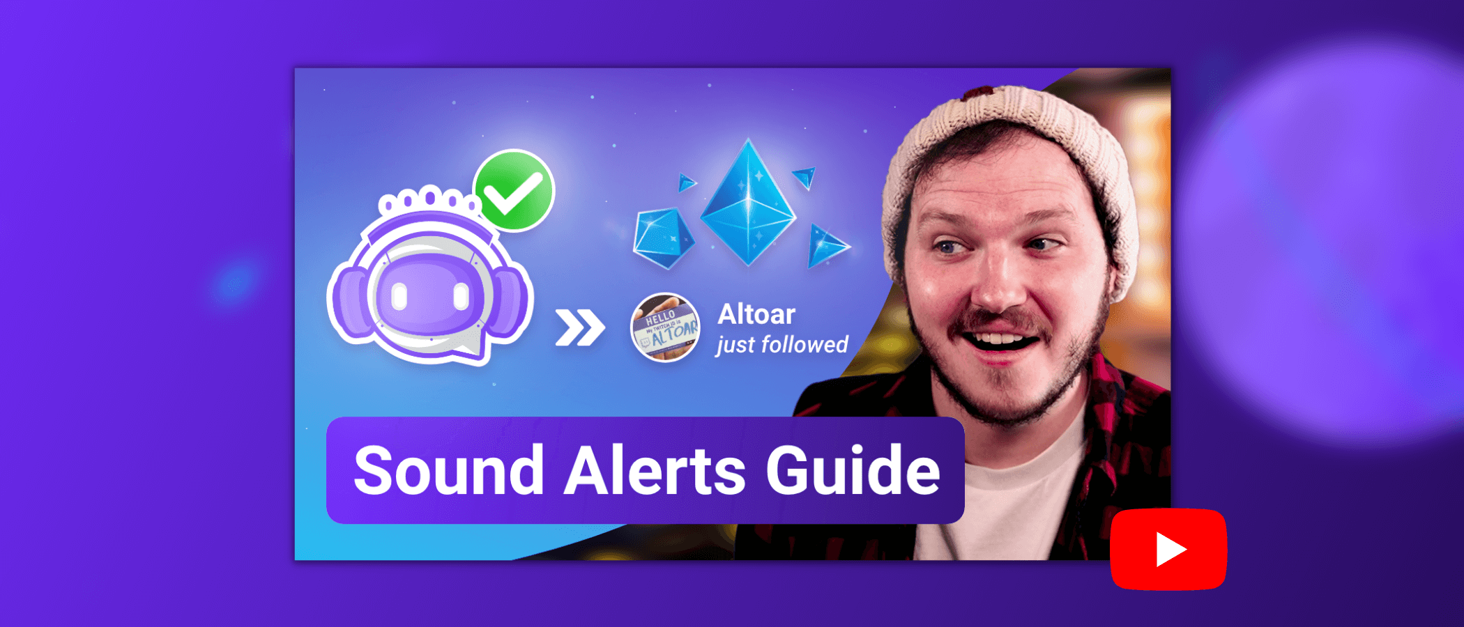 This image shows the thumbnail of the Sound Alerts video guide on YouTube.