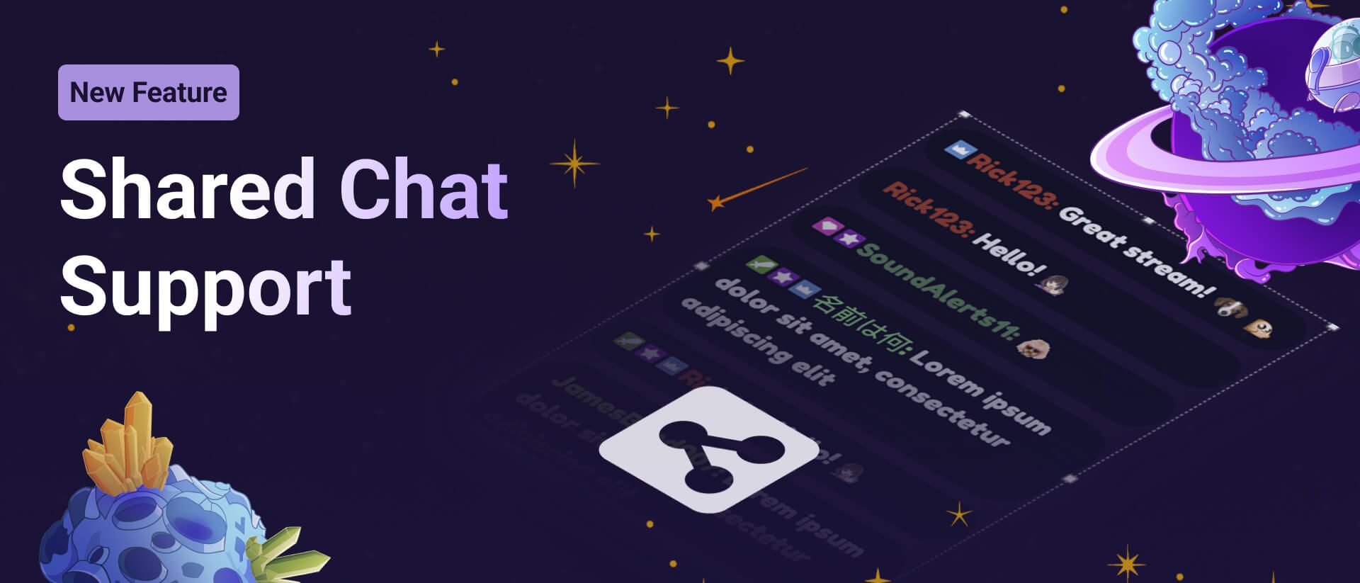 This image shows the new Share Chat support in Sound Alerts.