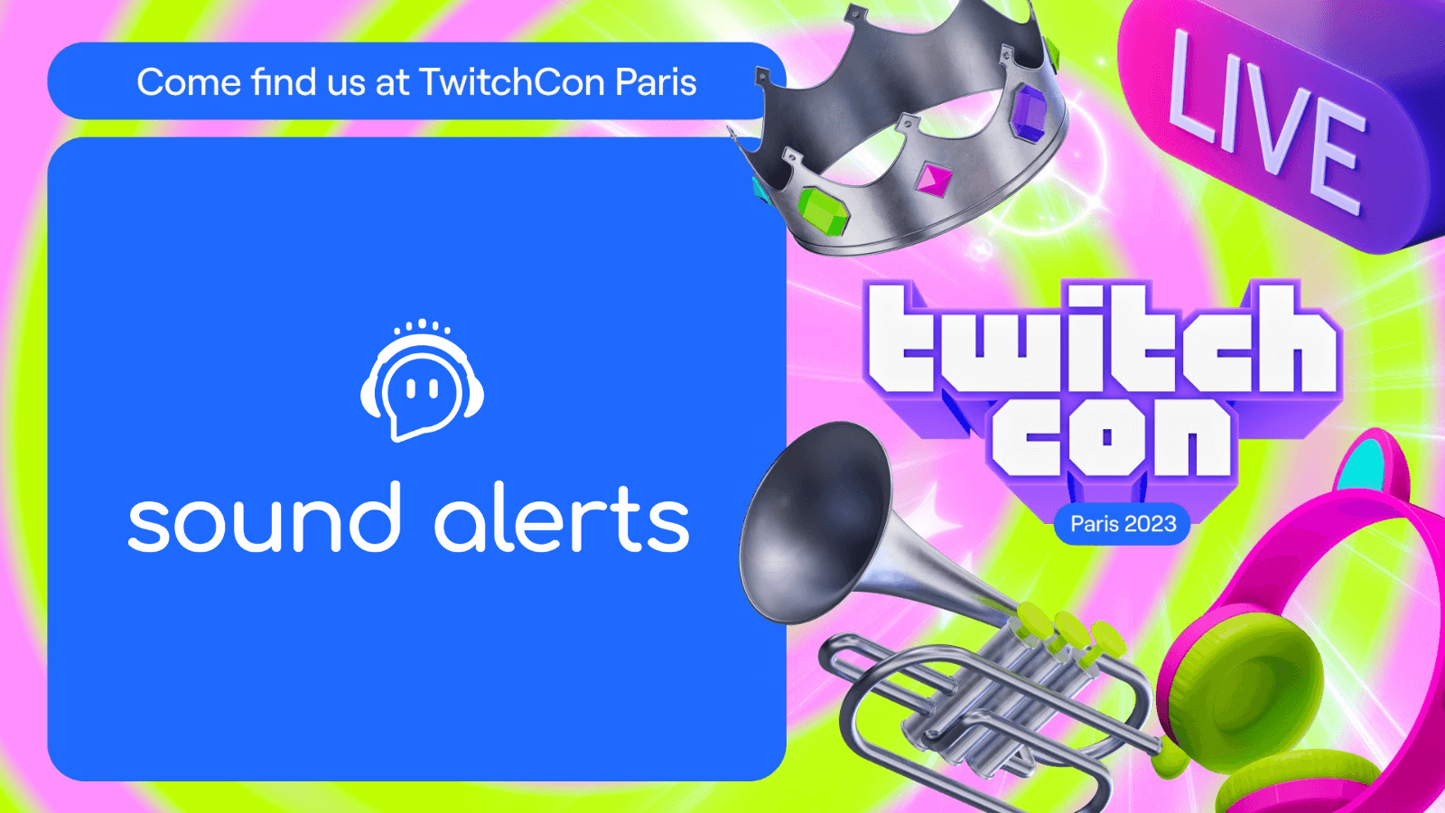 This image shows the Sound Alerts logo together with the TwitchCon Paris logo.