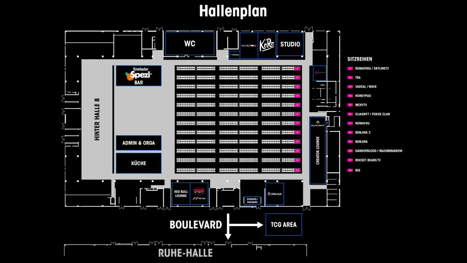 This image shows the hall plan of gamescom LAN 2024.