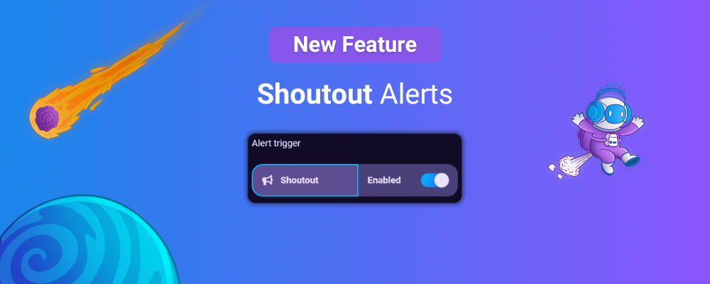 This image shows the UI of the Shoutout Alerts for Twitch.