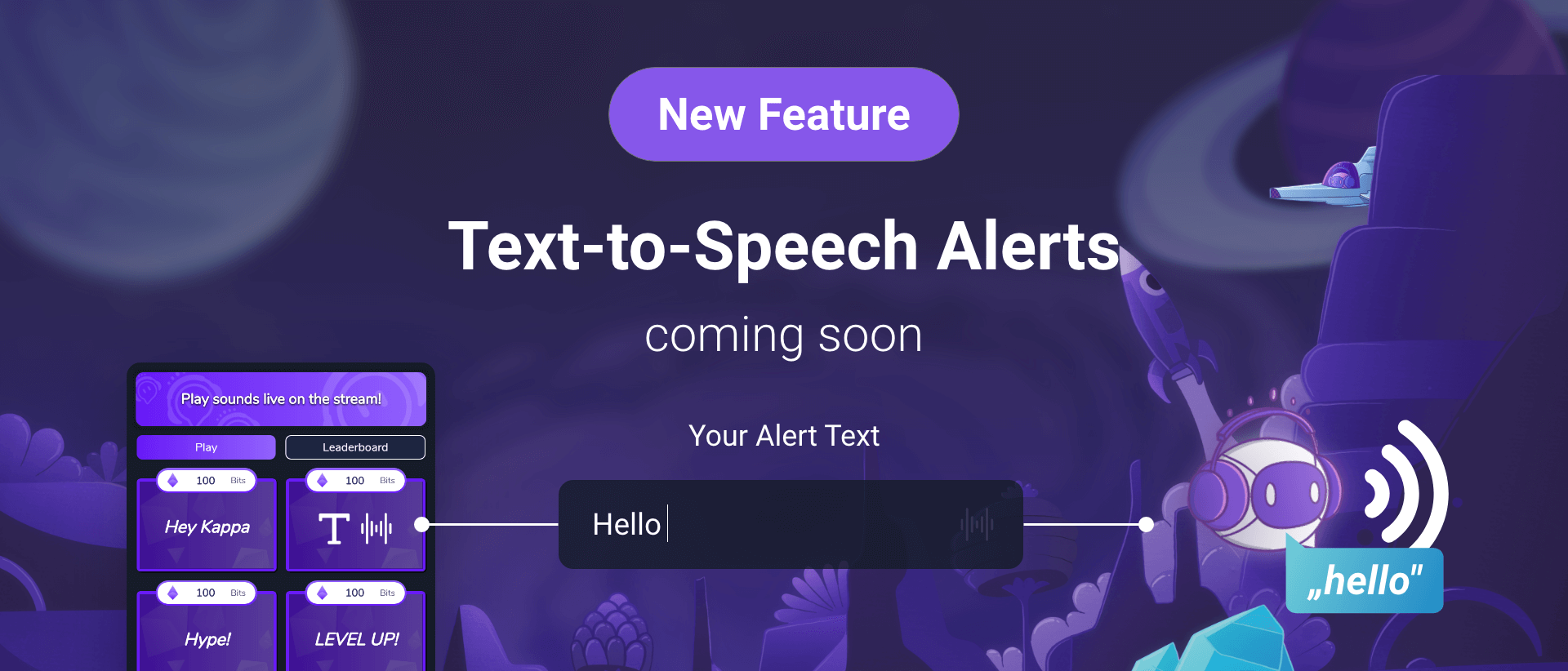 This graphic displays the fact that we will be adding text-to-speech alerts within one of the upcoming updates.